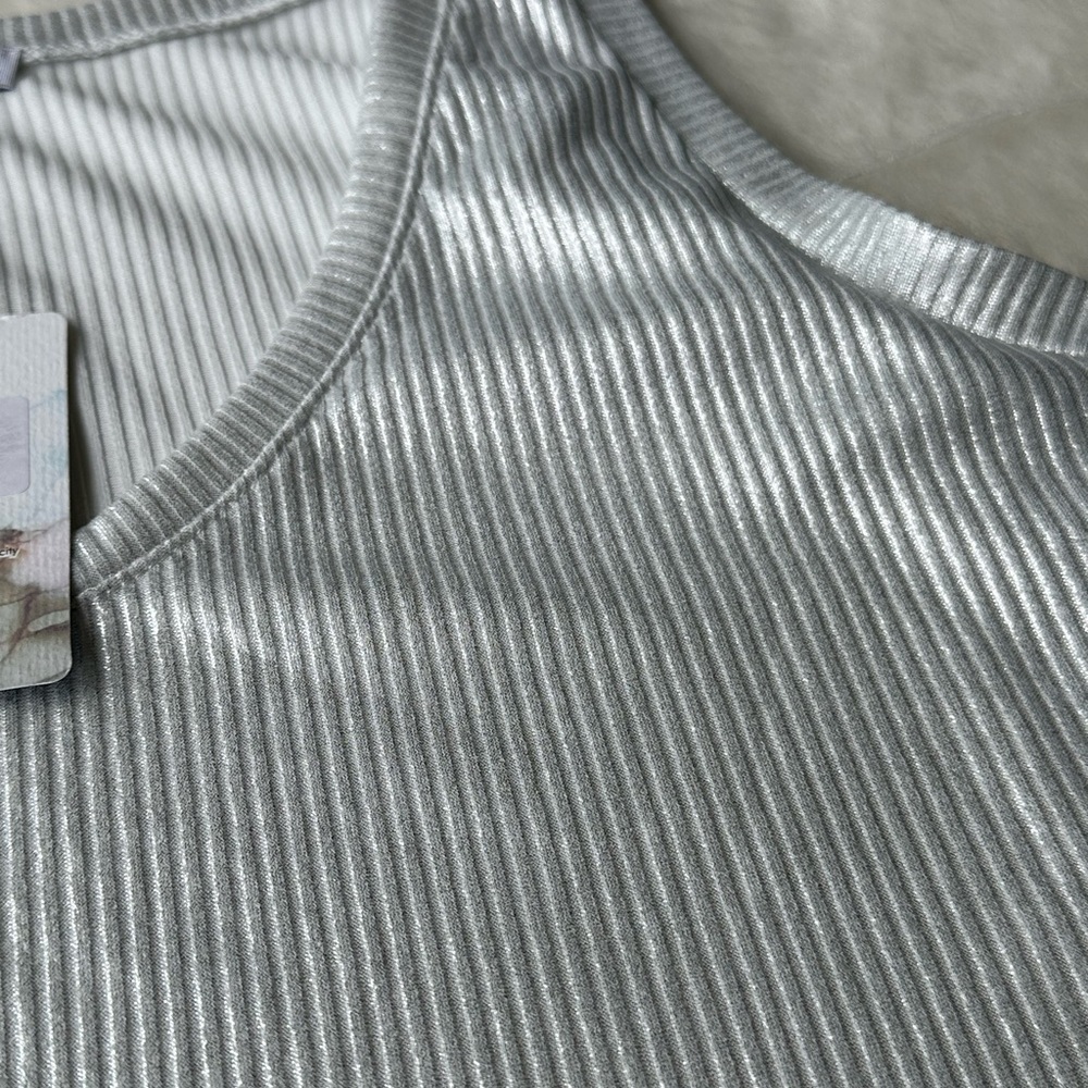 Metallic Silver Tank Top One size Made in Italy - Picture 9 of 12